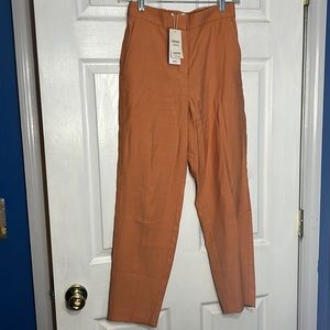 Orange mid/high waist mango trousers size xs